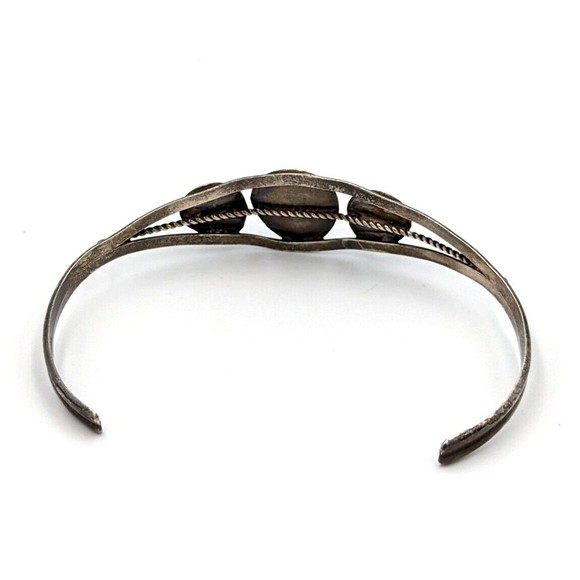 Vintage Navajo Native American Sterling Silver Turquoise Bear Claw Cuff Bracelet - Picture 7 of 14